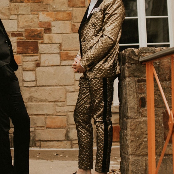 Mr. Turk Alfred Blazer- 40R Gold, Sisley Tux Trouser-33R - Picture 5 of 10